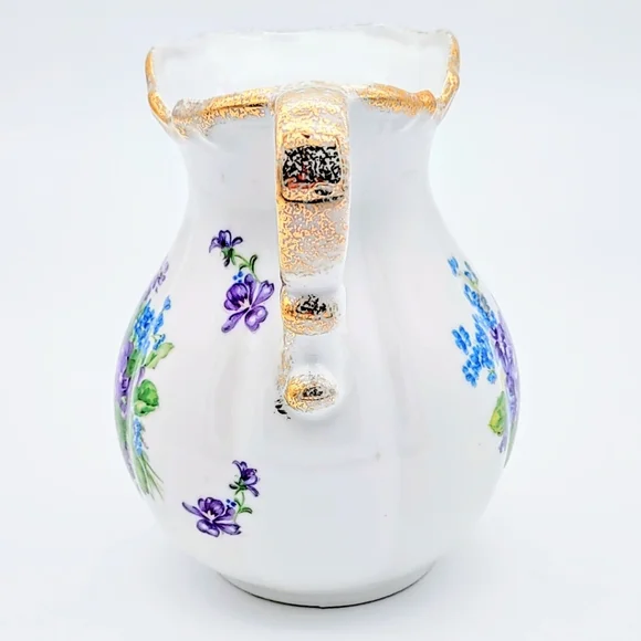 Vintage Lefton China Hand Painted Spring Bouquet 4585 Small Pitcher - Picture 9 of 12